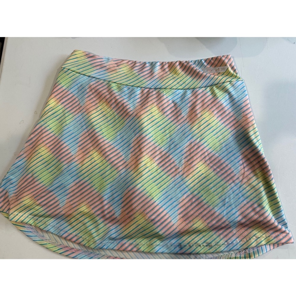 Hind Girls Active Skort Size 10/12 Pastel Tie Dye Striped Athletic Skirt Pink